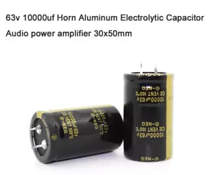 63v 10000uf Horn Aluminum Electrolytic Capacitor Audio power amplifier 30x50mm - Picture 1 of 6