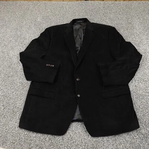 Ralph Lauren Jacket Mens 50 Black Corduroy Paisley Button Sport Over Coat Blazer - Picture 1 of 14