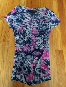 INC International Concepts, mehrfarbiges Top mit V-Ausschnitt, Gr: XS - Bild 1 von 2