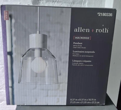 Mackensie White French Country/Cottage Clear Glass Jar Hanging Pendant Light - Image 1 of 4