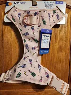 Arnês Top Paw ajustável moda conforto cachorro rosa champanhe XLarge  - Imagem 1 de 3