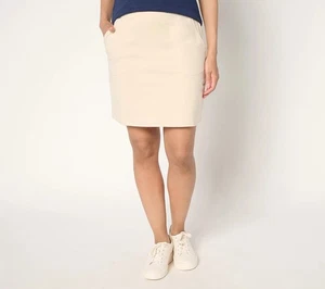 Belle by Kim Gravel Sz SMALL Tall Preppy French Terry Skort SAND BAR A683200 - Picture 1 of 1