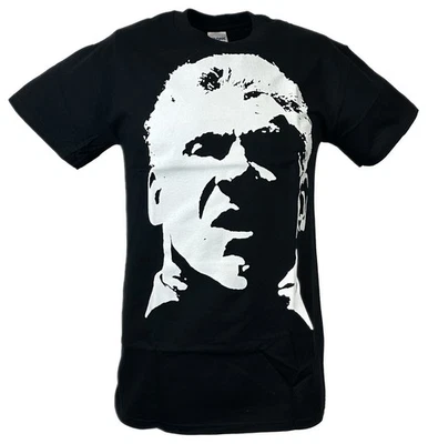 Camiseta negra WWE Vince McMahon White Face Profile para hombre Foto 1 de 4