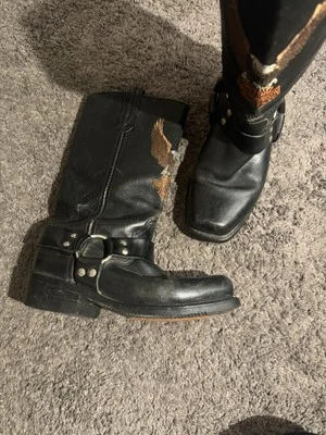 Vintage 80s Harley Davidson Leather Motorcycle Boots Size 9  - Image 1 of 2