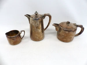 3 Teile Elkington & Co Kaffekanne Teekanne Milchkanne England um 1920 versilbert - Bild 1 von 5