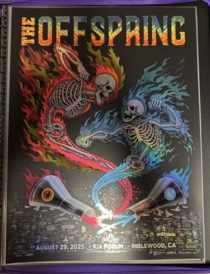 Emek Gans The Offspring AE Poster Foil KIA Forum 8/29/25 Inglewood - Image 1 of 4