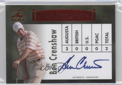 2012 Leaf Ultimate Major Championships Red /5 Ben Crenshaw #MC-BC2 Auto - Image 1 of 2