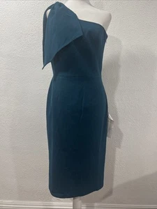 DRESS THE POPULATION Tiffany One Shoulder Midikleid Größe: L Pfauenblau - Bild 1 von 21