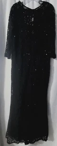 Marina Maxikleid Größe 16 schwarz Spitzenkleid gefüttert Whimsigoth Länge 58" LESEN - Bild 1 von 12