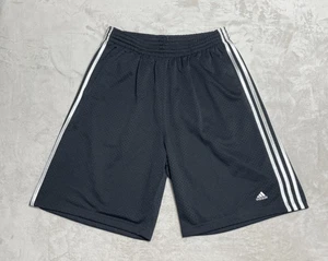 Adidas Basketball Shorts Men's XL Black Mesh Long Baggy Drawstring Side Pockets - Picture 1 of 10
