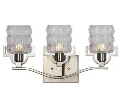 Copeman Brushed Nickel 3 Light Vanity Strip - Image 1 of 2
