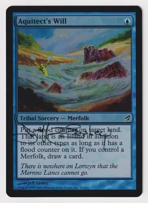 Signed FOIL Aquitect's Will HP Lorwyn Artist Jeff Easley 2007 WOTC MTG Magic! - Image 1 of 2