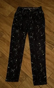 Girls Splatter Paint Justice Premium Brand Jeans Size 8s - Picture 1 of 4