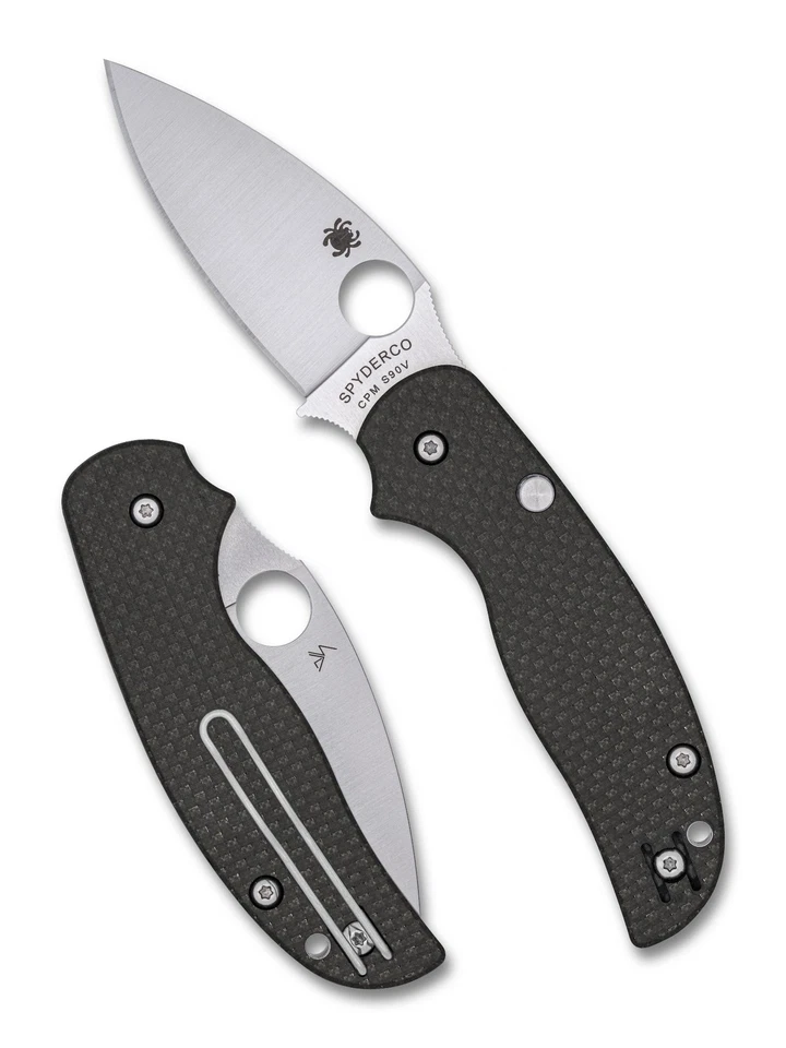 Spyderco Sage 6 Sprint Run Knife C123CFBCLS90VP Satin S90V Blade Carbon Fiber
