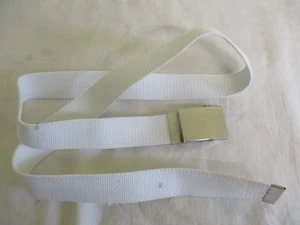 Stoffgürtel Koppelgürtel Weiß 3 cm breit,  105 cm lang  Unisex - Bild 1 von 1