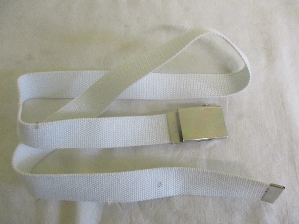 Stoffgürtel Koppelgürtel Weiß 3 cm breit,  105 cm lang  Unisex - Bild 1 von 1
