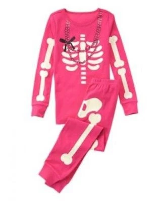 Nuevo con etiquetas Disfraz de Halloween Gymboree Skeleton 2016 Pijama/Gimmies Brilla en la Oscuridad Foto 1 de 3