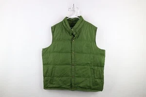 Vintage Lands End Mens 2XL XXL Duck Down Insulated Puffer Vest Jacket Green - Picture 1 of 12