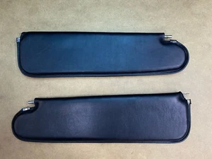 Chevy bel air sun visor sunvisors black genuine leather black pair 1955-57 - Picture 1 of 2
