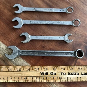 Lot Of 4 Vintage American Made Wrenches 3/4 5/8 9/16 - Picture 1 of 4