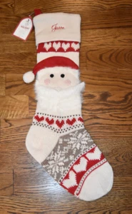 Pottery Barn Kids klassischer natürlicher Fair Isle Weihnachtsstrumpf Jason Monogramm - Bild 1 von 3