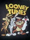 Vintage+Looney+Tunes+Double+Sided+Print+Black+Short+Sleeve+T-Shirt+Adult+M
