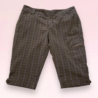 Bermudas capri vintage y2k 2000 marrón rosa cremallera cuadros grunge punk pierna ancha 7 Foto 1 de 4