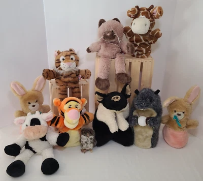 Lote de 10 peluches marionetas de mano ~ Ganz, Mattel, Animal Fair, Russ, varios Foto 1 de 4