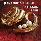 Ensemble de boucles d'oreilles Balmain broche Jean-Louis Scherrer authentique du Japon d'occasion (K)