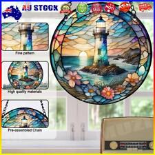 Acrylic Waterproof Suncatcher Home Decoration Panel 20x20cm (Seaside Lighthouse)