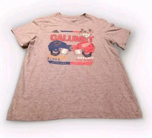 Kraft Hockeyville Calumet MI Blues Red Wings Adidas Tee Shirt 2019 Size L - Picture 1 of 8