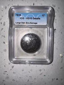 1819 VG10 Large Date Cent - Picture 1 of 2