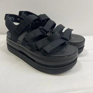 Nike Sandals Women's 11 Triple Black Icon Platform Classic DH0224-004 Shoes - Picture 1 of 11