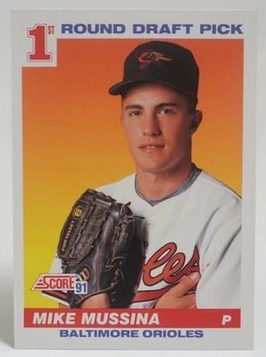 1991 SCORE BASEBALL #383 MIKE MUSSINA RC - Image 1 of 2