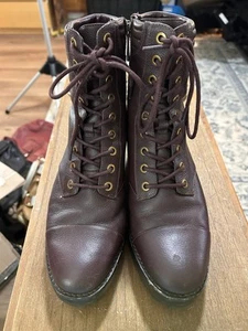 Botines Michael Kors Marrón Talla 8M Bastian Con Cordones Barolo Plataforma Cuero - Imagen 1 de 5