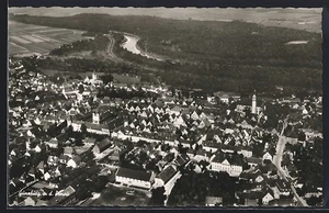 Günzburg a. d. Donau, Totalansicht mit Donau, Fliegeraufnahme, Ansichtskarte - Picture 1 of 2