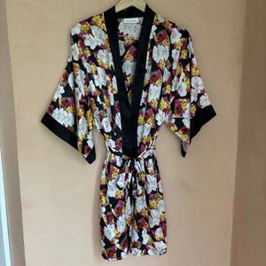 Vintage Y2K Satin Robe Floral Print Women’s Medium Retro Bohemian - Picture 1 of 17