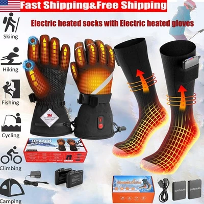 Guantes térmicos lavables para moto + calcetines térmicos calentador eléctrico batería 5000 mAh Foto 1 de 4
