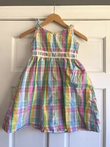 Vestido J17 Lilly Pulitzer Rosa Amarillo a Cuadros Primavera Sin Mangas Niñas Talla 6X - Imagen 1 de 3
