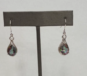 Teardrop Mystic Topaz & Sterling Silver Earrings - Picture 1 of 7