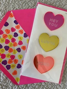 π FABULOUS Papyrus Valentine's Day Card | Acrylic Neon 3D Hearts Luv Ya NEW - Picture 1 of 9