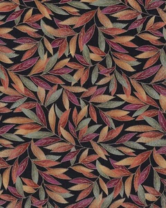 Fabric, "Woodblocks" by Hoffman Leaves in Gold, Green & Purple by / HALF yard - Picture 1 of 1