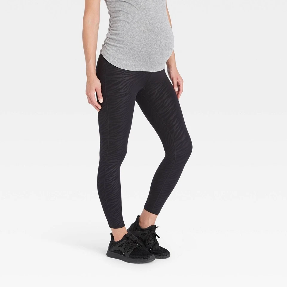Isabel Maternity By Ingrid Women's Active Black Leggings Size L 0115