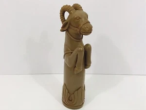 Estatuilla Cabra Carnero Animal Marrón Talla 9.5"H×2.5"W Vintage Coleccionable Decoración del Hogar  - Imagen 1 de 12