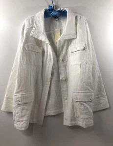 2x Baumwollmischung Weiß Jacke CJ Christopher & Banks Neu Button Down - Bild 1 von 6
