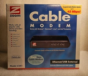 Z ZOOM Cable Modem Ethernet USB External includes Ethernet & USB Cables 5241 - Picture 1 of 2