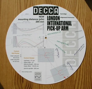 Cartridge Alignment Protractor for Decca London International Pick-Up Arm - Picture 1 of 8