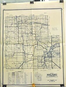 Wood County, Wisconsin - 1951 State Highway Commission 28ʺ x 20" Map.
