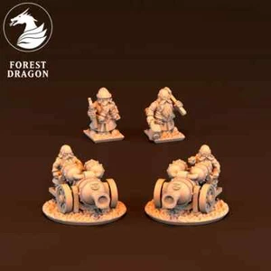 Cannoni a fiamma nani (2 macchine da guerra m Bes) | 10 mm fantasy ad esempio per Warmaster - Foto 1 di 2