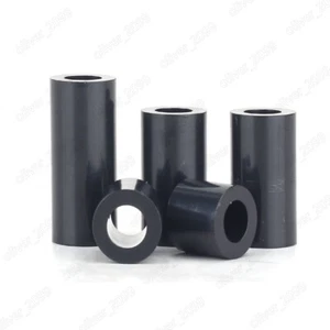 Black ABS Nylon Round Unthreaded Column Standoff Spacers M3 M4 M5 M6 M8 M10 - Picture 1 of 5
